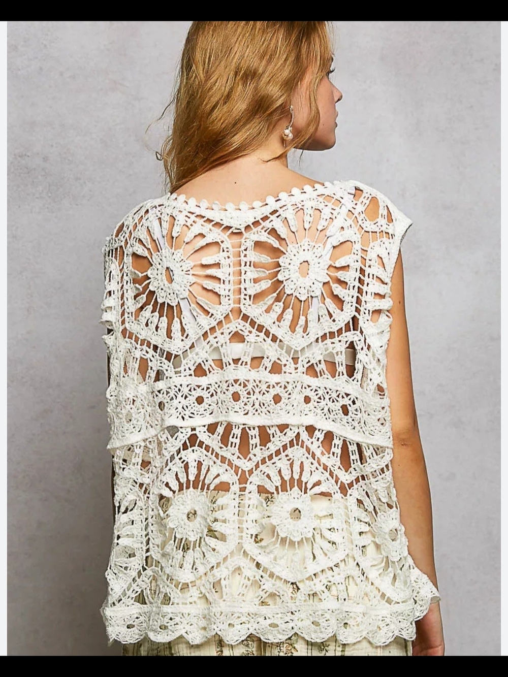 Pol Open Knit Crochet Tank Top New - Picture 2 of 7
